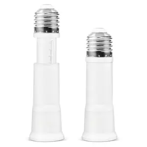 E26 3.15-4.13Inch/8-10.5CM Extension Flexible Socket Extender Adapter, E26 to E26 Edison Screw Converter, Light Socket Extender, Lamp Bulb Socket Extension, 2-Pack