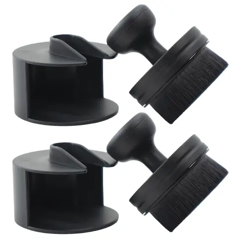 VIKING Tire Shine Applicator Brushes, Automotive Tire Dressing Applicator Brush, Storage Stand Included for Tire Detailing and Car Wash Kit, Black, 2.3 Inch Diameter, 2 Pack