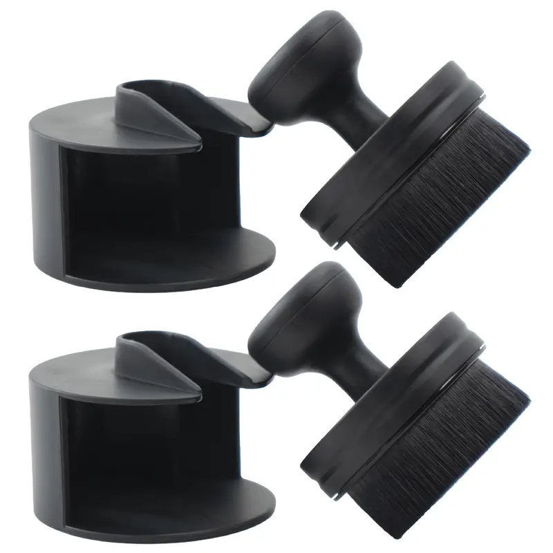 VIKING Tire Shine Applicator Brushes, Automotive Tire Dressing Applicator Brush, Storage Stand Included for Tire Detailing and Car Wash Kit, Black, 2.3 Inch Diameter, 2 Pack