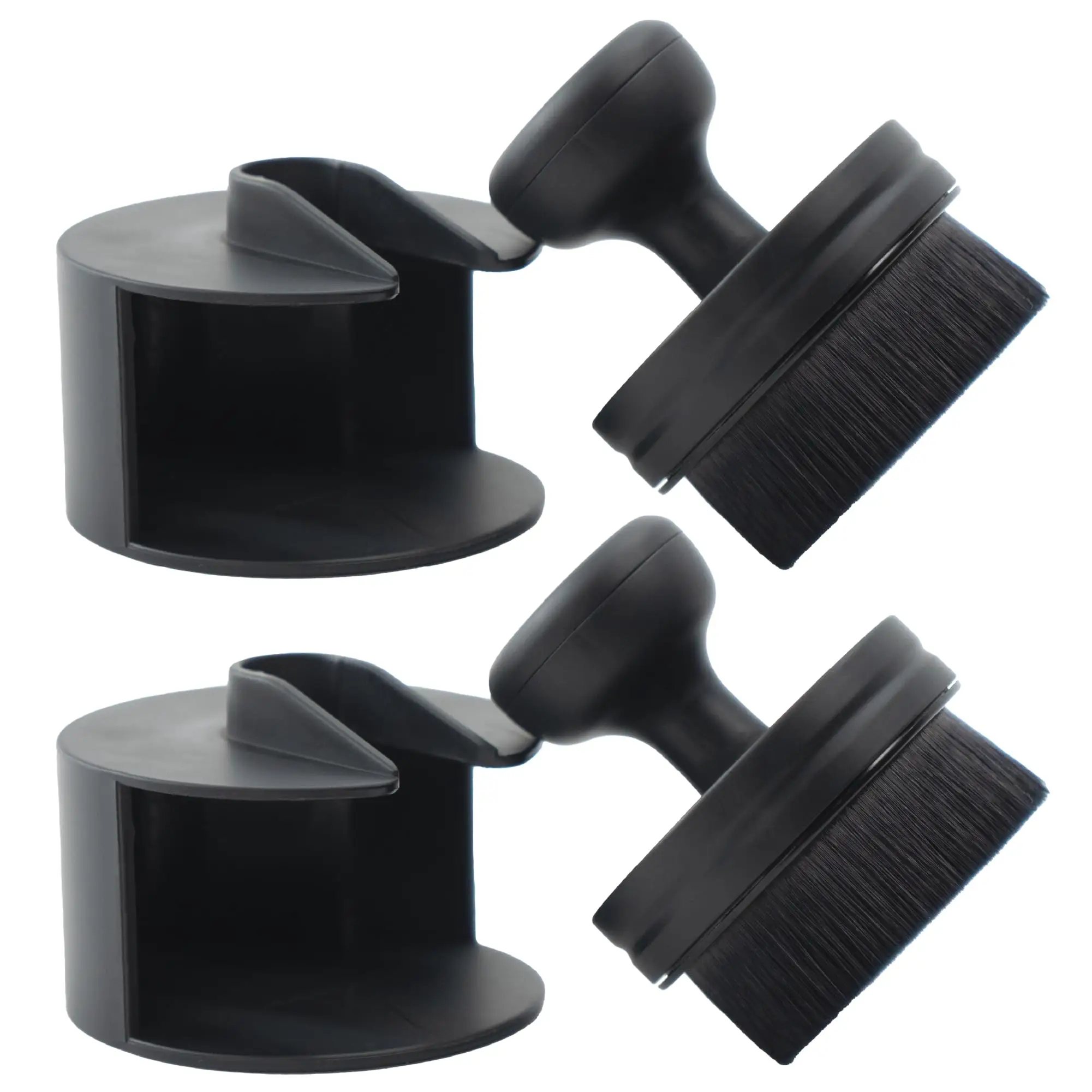 VIKING Tire Shine Applicator Brushes, Automotive Tire Dressing Applicator Brush, Storage Stand Included for Tire Detailing and Car Wash Kit, Black, 2.