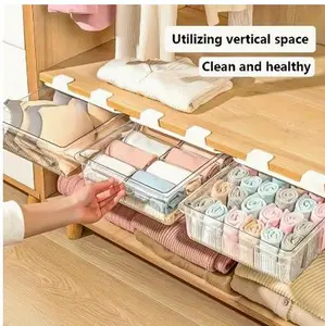 A Functional Wall-Mounted Box for Storing Underwear, Equipped with Sliding Drawers. It