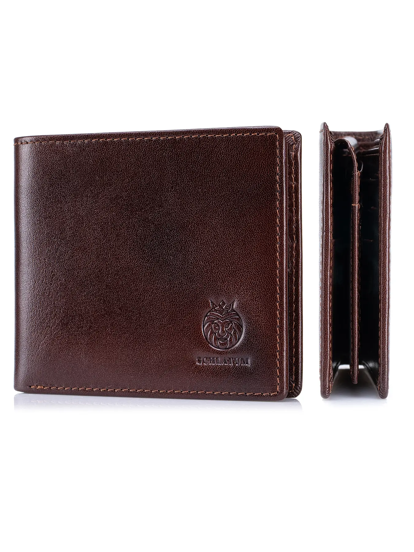 Men's Vintage Genuine Leather Bifold Wallet, 9 Card Slots, Wallet Cards Storage, 2 Large Cash Pockets, 2 ID Windows, Large Capacity Thin Design, Vintage Wallets