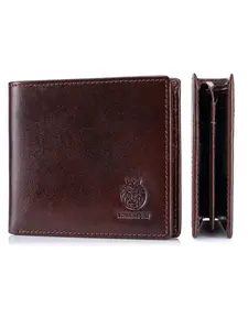 Men's Vintage Genuine Leather Bifold Wallet, 9 Card Slots, 2 Large Cash Pockets, 2 ID Windows, Large Capacity Thin Design, Vintage Wallets