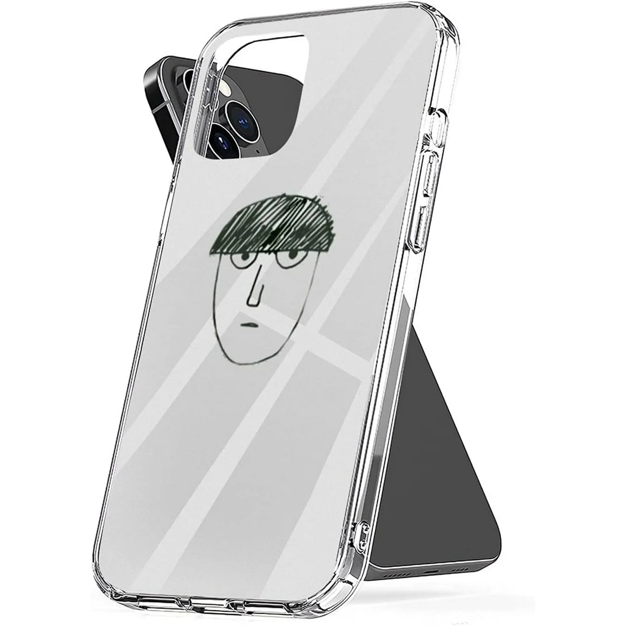 Phone Case Psycho Cover Collage Helmet Mob TPU Psycho Shockproof Transparent Compatible with iPhone SE 7 8 X XR 11 12 13 14 15 16 Plus Mini Pro Max Samsung Galaxy Note S9 S10 S20 S21 Ultra Plus Protection Cellphone