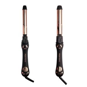 FoxyBae Rose Gold Twirl Boss Rotating Curler -  Automatic Curling Iron With Titanium Barrel, Auto Rotating Hair Curler For Fast, Smooth, Silky, Long-Lasting Curls