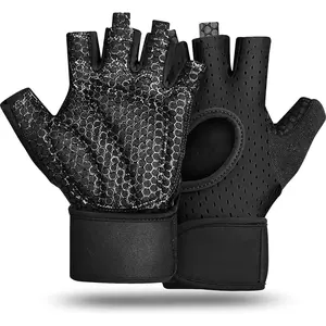 Breathable Weight Lifting Workout Gym Gloves: Fingerless Exercise Wrist Support |  Palm Protection | Extra Grip for Fitness | | Rowing | Pull-ups