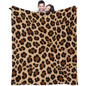Trendy Personalized Leopard Print Throw Blanket, Sassy Girl Style Design, Fluffy Thick Warm Skin-friendly, Ideal for Bedroom Sofa Nap Daily Use