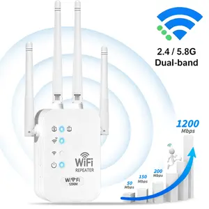 2026 Wireless WiFi Extender,1200Mbps Dual Band（5GHz/2.4GHz）Signal Booster,Covers 5000 sq.ft & 50 Devices,Repeater with Ethernet Port for home,Gifts