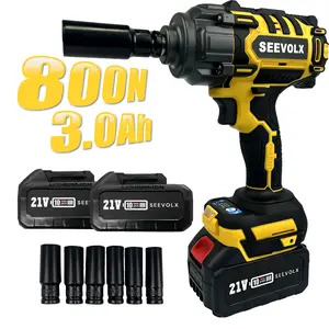SEEVOLX 1/2" Cordless Impact Wrench, Brushless 800Nm High Torque Impact Gun, Power Tool for Car Tire Change, Auto Repair & Home Improvement