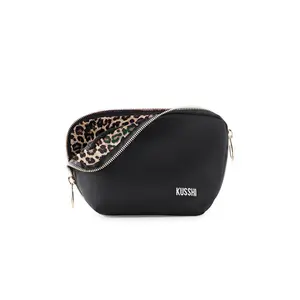 Kusshi Everyday Bag in Black & Leopard Nylon