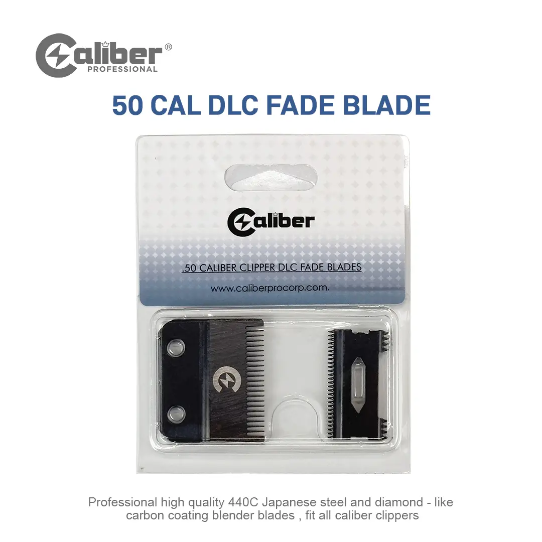 Caliber .50 CAL Dual DLC Fade Blades Comfort Professional Detachable Clipper Blade Extended Use Carbon