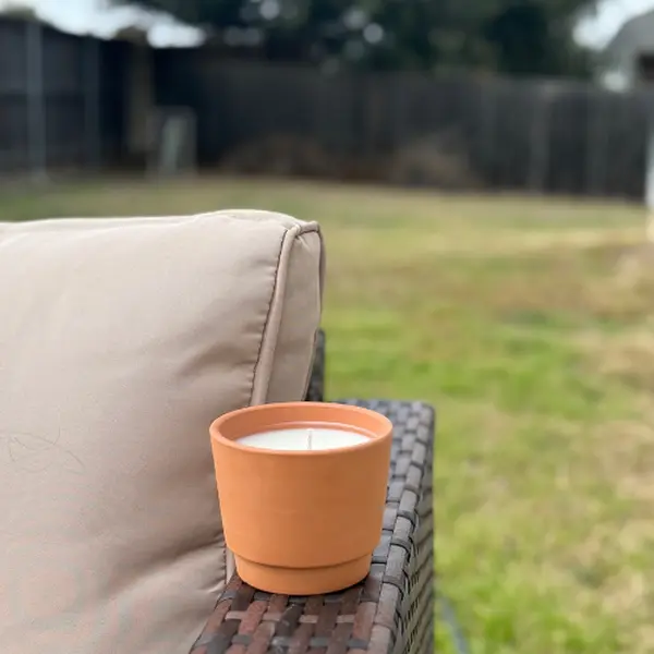 iluxir 14oz Citronella Candle in Terracotta Pot – Perfect Decor Candle for Outdoor Gatherings, reusable candle jar as planter handmade candle spring candles home