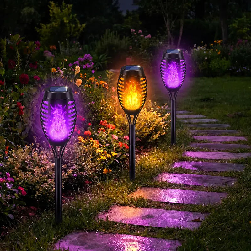Solar Flame Torch Lights Outdoor, 12 Pack IPX4 Waterproof LED Decorative Garden Lights for Patio, Deck & Landscape,Perfect for Halloween, Christmas and holiday decorations, #SohoChic