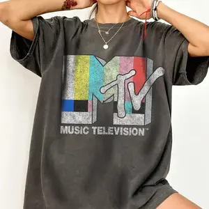 MTV Classic Vintage tv Signal Logo T-Shirt, Retro 80s & 90s MTV Family Matching Tee, MTV Birthday Girl Music Television Signal Logo T-Shirt NKJ