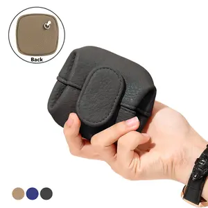 Mini Lychee Pattern Coin Purse, Solid Color with Keychain Earphone Storage Bag,  Casual Change Bag for Daily Use fashionable Genuine Leather mini coin purse birthday gift option Stylish Wallet Bifold Wallet