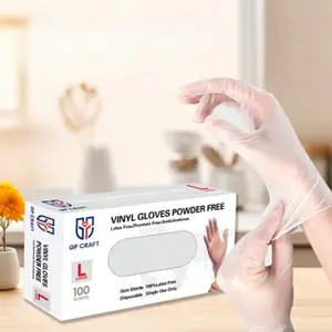 GP Clear Vinyl Disposable Gloves - Latex-Free & Powder-Free Cleaning Food Household Smooth Comfortable Box guantes para limpieza Allergies Durable