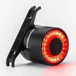 ROCKBROS Bike Tail Light, USB Rechargeable Bicycle Taillight, Auto On Off Sensor IPX6 Waterproof Bike Rear Lights for Night Riding and Bicycle Safety, 4 Light Modes Cycling Safety Light