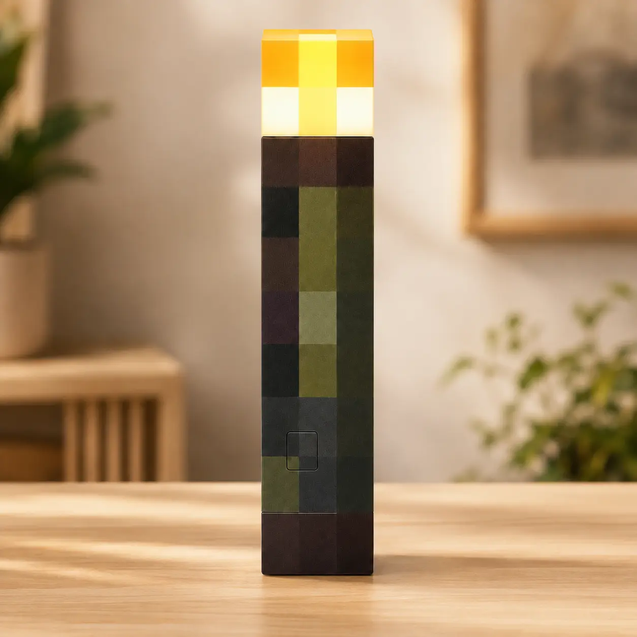 Rechargeable Pixel Torch Wall Light, LED Warm Ambient Night Light, Cordless Decorative Wall Lamp for Bedroom, Gaming Room, Bedside, Dorm & Home Decor