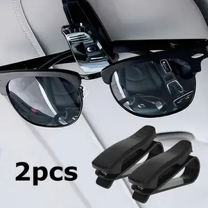 2pcs Universal Car Sun Visor Glasses Sunglasses Ticket Receipt Card Clip Storage Holder Vehicle Car Accessories