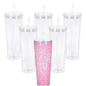 1 customizable 24oz acrylic snowglobe tumbler