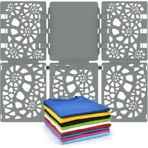 Shirt Folder Board V2 - Durable Plastic Clothes Folding Board Tshirt Organizer T-shirt Folder - Easy and Fast Folding for Adults and Kids - Grey