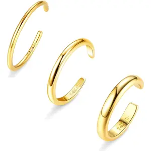 Summer 3 Pcs 14K Gold Filled Toe Rings for Women Adjustable Toe Ring Set Summer Jewellery