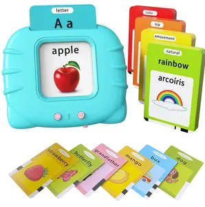 KIDGENIUS Bilingual Flash Card Machine, 224 Words English & Spanish Interactive Toy, No-Screen Preschool Educational Toy, Birthday & Holiday Gift for Kids