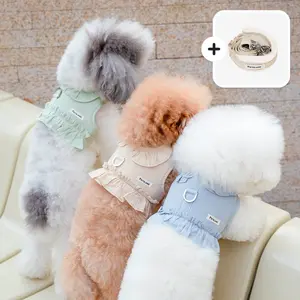 Luna Frill Harness : Ruffle Dog Harness for Small Dogs, Soft & Adjustable Pet Walking Harness, Dog clothes