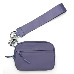 Waterproof Nylon Wristlet for Women - Multi-Functional Coin/Card Holder with Keychain & Zipper, Compact Everyday Accessory Elegant Stylish Purse Handheld Bag Purse