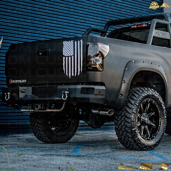 Distressed American Flag Tailgate Vinyl Decal Sticker for Pickup Trucks and Free Squeege for Easy Aplication | 11"x 20" inches