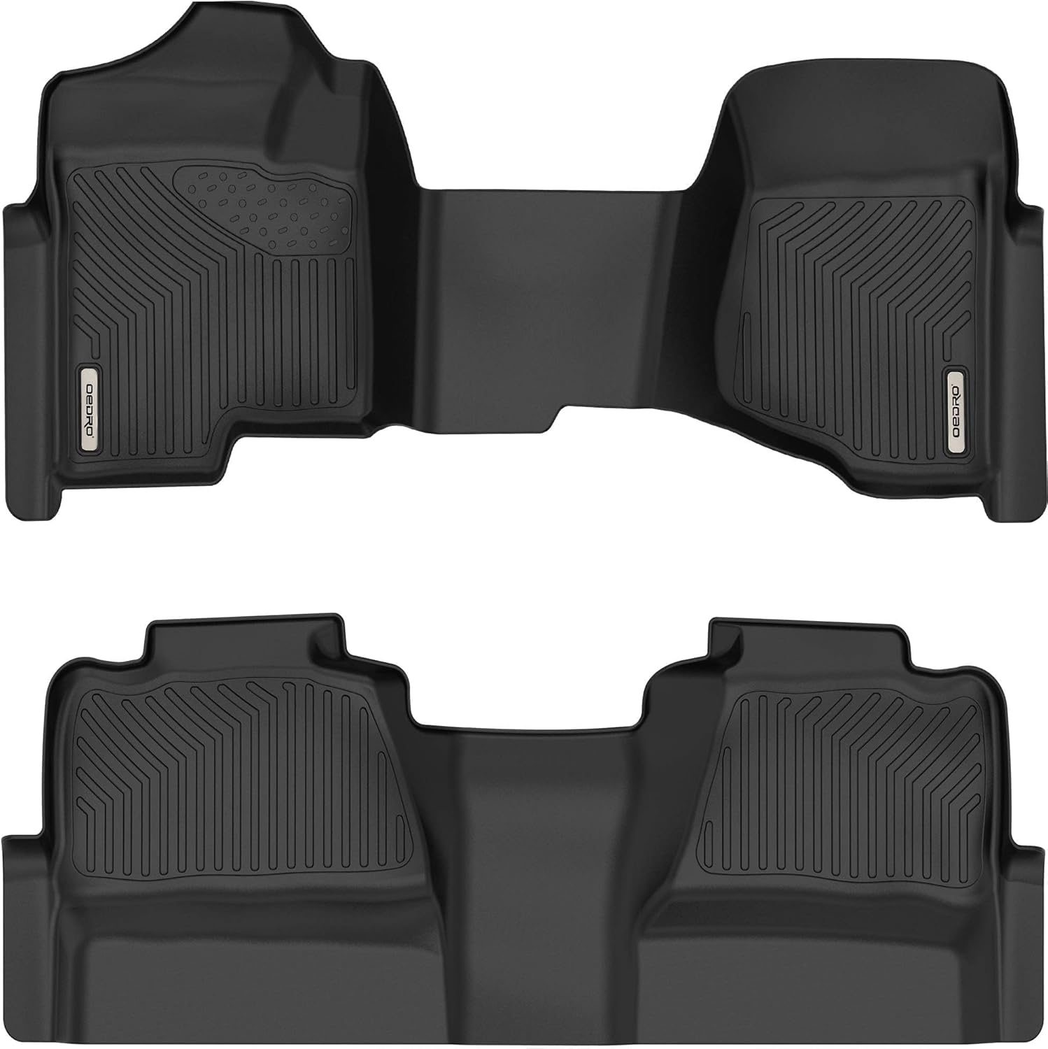 YITAMOTOR TPE All-Weather Floor Mats for Chevy Silverado/GMC Sierra 1500 Crew Cab, Chevy Silverado/GMC Sierra 2500 HD/3500 HD Crew Cab 1st & 2nd Row