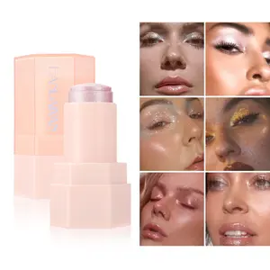 HANDAIYAN Jelly Highlighter Stick - Bouncy Gel Texture, 12H Glass Skin Glow, Sweat-Resistant & Streak-Free for Face/Body/Collarbone