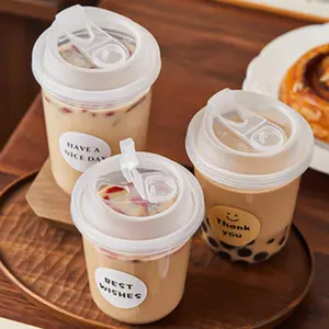 Heavy Duty Single Use Cups with Sip Lid – Heat Safe PET Glasses for Iced Coffee, Milk Tea & Cold Beverages – Leak Resistant & Durable – For Cafés & Drink Shops