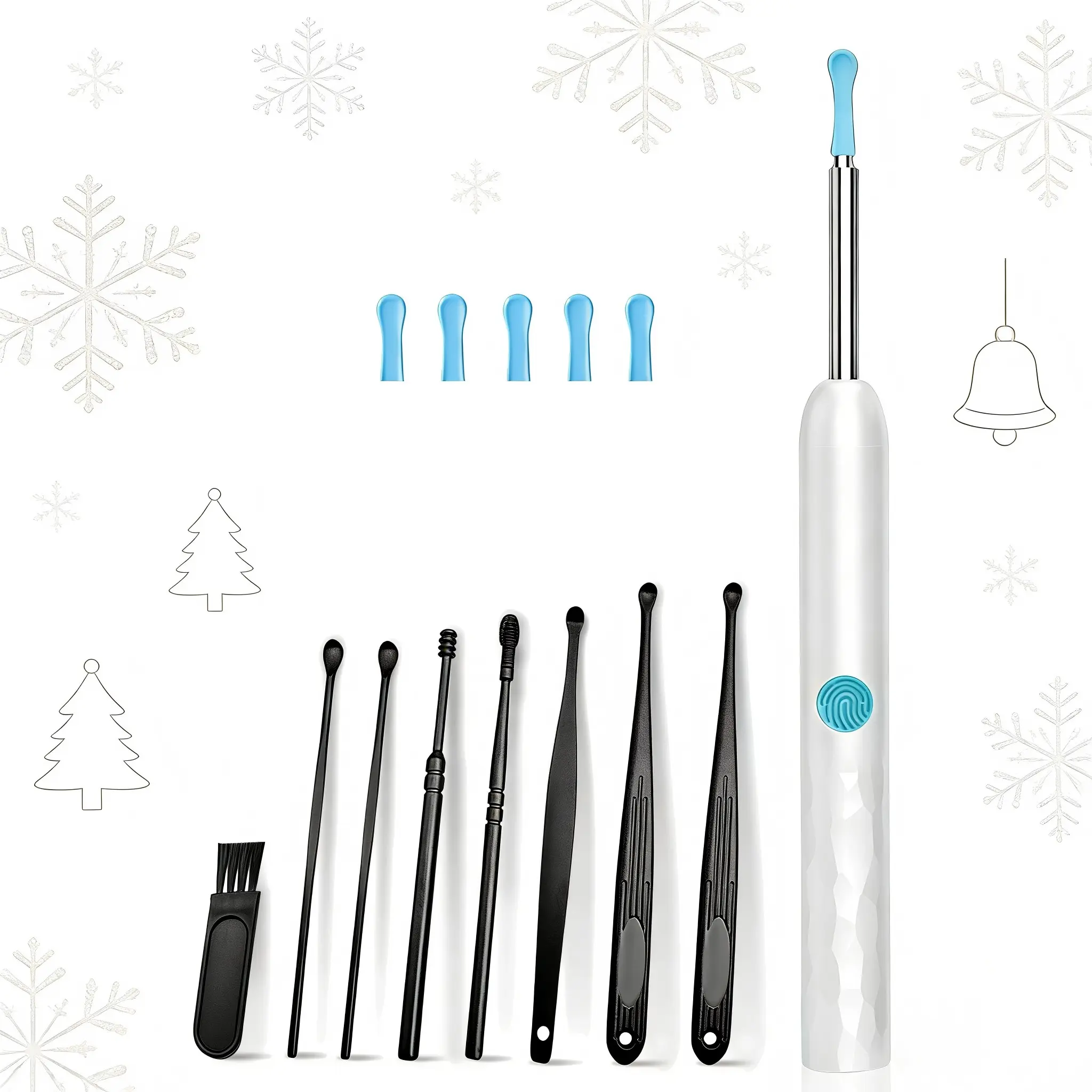 Intelligent Visual Ear Scoop, Ear Wax Removal Kit with Camera, Otoscope with Light, Ear Wax Removal Kit with Ear Pick, Personal Care Products, Ear Wax Remover, Ear Cleaner, Earwax Removal Tools, Earwax Cleaning Kit