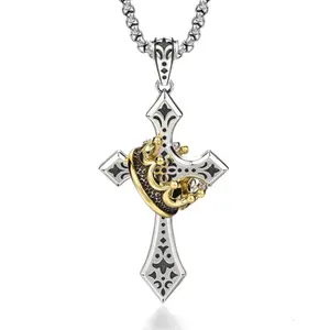 Gothic Style Men's and Women's Cross Personalized Fashion Punk Necklace, Metallic Temperament Party Gift Fashion Jewelry