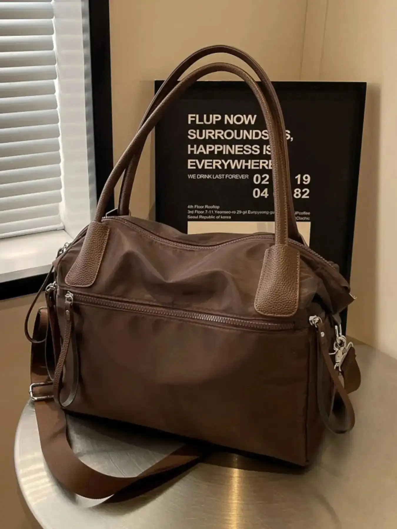 Women's Nylon Tote Bag, Large Capacity Casual Crossbody Shoulder Handbag, Vintage Style Fall Winter Fashion Accessory, High Quality Bag, Shoulder Bag Purse