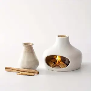 Incense Holder for Palo Santo Sticks, 1 Count Ceramic Incense Burner Holder Ash Catcher with Chimney Design, Home Decor Aromatherapy Oil Fragrance Burner for Yoga Meditation Room, Home Fragrances