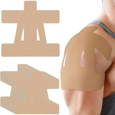 10-Pack Precut Kinesiology Tape for Adults - Waterproof & Breathable Elastic Acrylic for Muscle Support, Pain Relief, and Supportive Recovery, Male