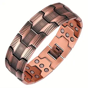 Men's Magnetic Bracelet, 3 Rows of Neodymium Magnets - Adjustable Length, Super Strong Magnetic Jewelry, Pure Copper Structure, Magnetic Bracelet, Suitable for Daily and Formal Wear - Ideal Christmas Gift for Men, Magnetic Jewelry, Fashionable Men's Acc