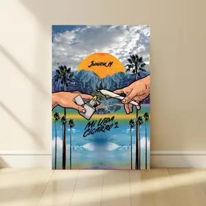 Junior H Sadboyz Graphic Poster | Urban Streetwear Music Wall Art Print in Black artistic room decor