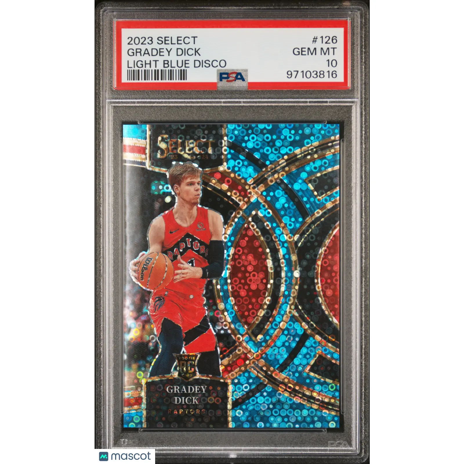 2023 PANINI SELECT #126 GRADEY DICK PREMIER LIGHT BLUE DISCO ROOKIE RC /99 PSA