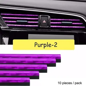10 Pieces Car-Styling Chrome Styling Moulding Car Air Vent Trim Strip Air Conditioner Outlet Grille Decoration U Shape NONE
