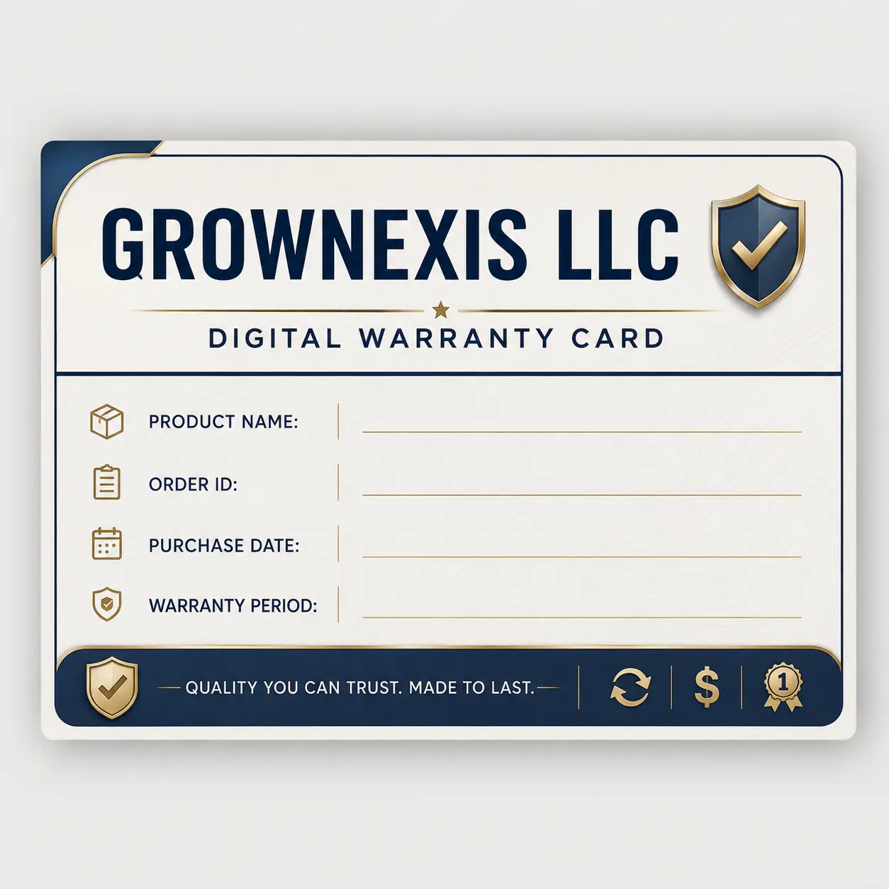 GROWNEXIS LLC Official Product Warranty & Customer Protection Certificate for Sports & Outdoor Lawn Games, Beanbags & Footbags