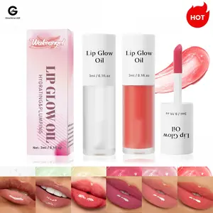 Wakeangel Lip Glow Oil Hydrating & Shiny Fruit Scented Natural Moisturization Mirror Like Finish Ideal for Daily Lip Care Makeup 3ml Cruelty Free