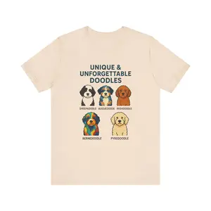 Unique Doodle Dog Tee, Perfect Gift for Dog Lovers, Unisex Shirt, Pet Owner Gift, Animal Lover Apparel, Fun Pet-Themed T-Shirt  Menswear Breathable Jersey Shortsleeve Furry Casual top cotton