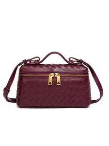 Fashionable Handwoven Lunch Box Bag, New Zipper Design, Trendy Shoulder Crossbody Bag, Stylish Single-Shoulder Handbag