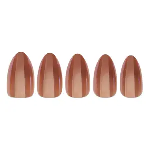 Cozy Chic Fall Maple Syrup Press-On Nails - Rich Brown Hue, Glossy Finish, Almond Shape, Instant Application, Salon-Quality Nails in Minutes Glam Autumn