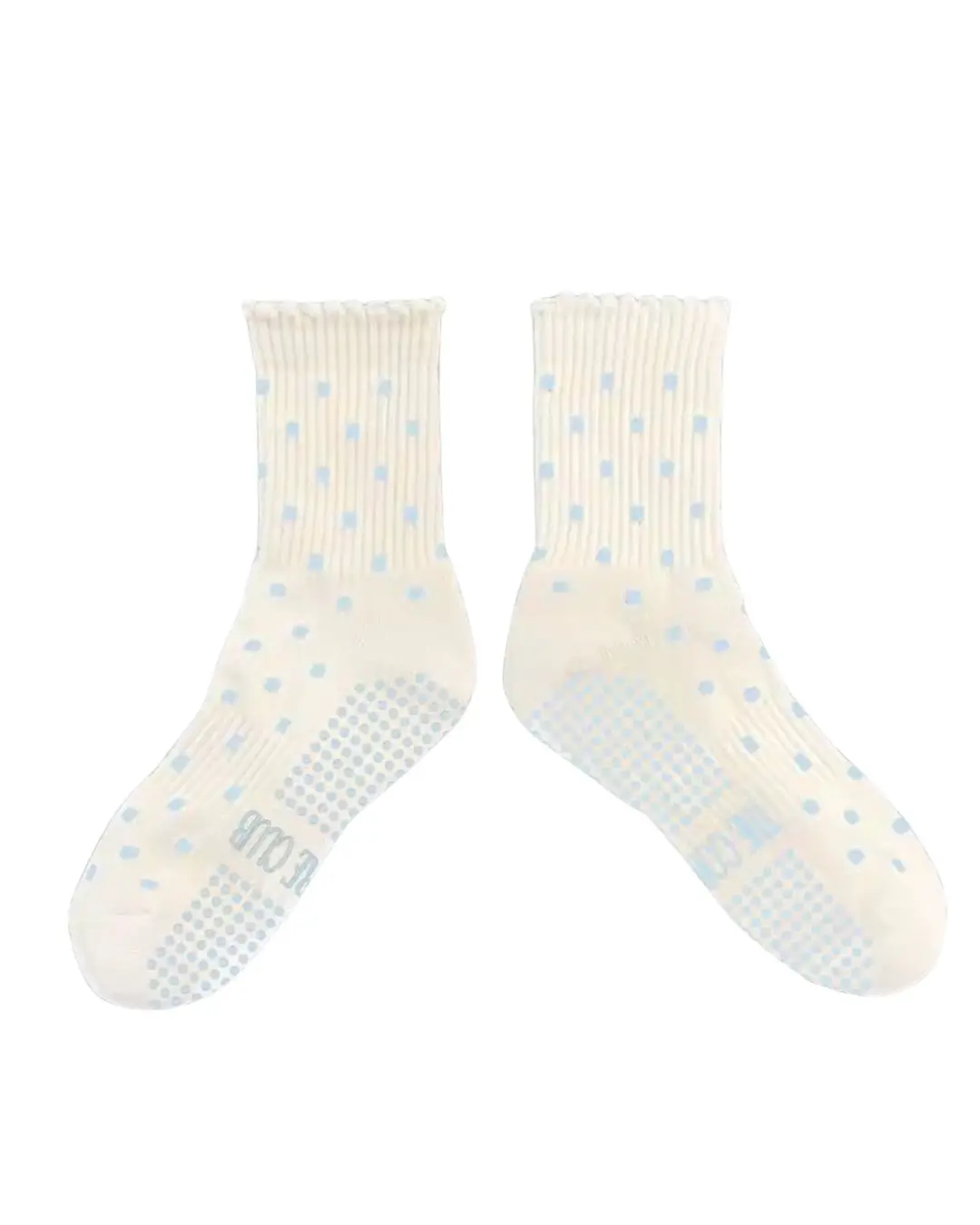 TCC Yellow & Blue Polka Dot Grip Sock