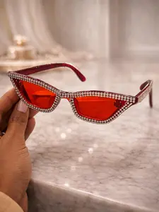 Ice cat-eye shades-midight glam cystal sunglasses