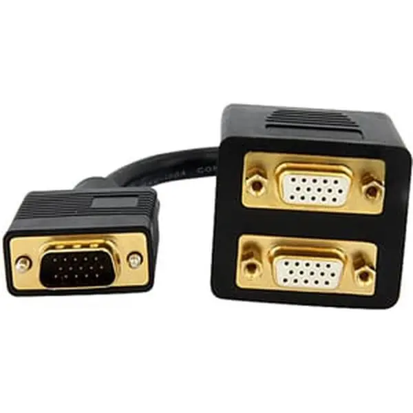 StarTech 1 ft VGA Splitter Cable, Cost-Effective Solution to Connect 2 VGA Monitors to a Single Video Source for a Dual Monitor Setup, Single Input Port, Vga Standard